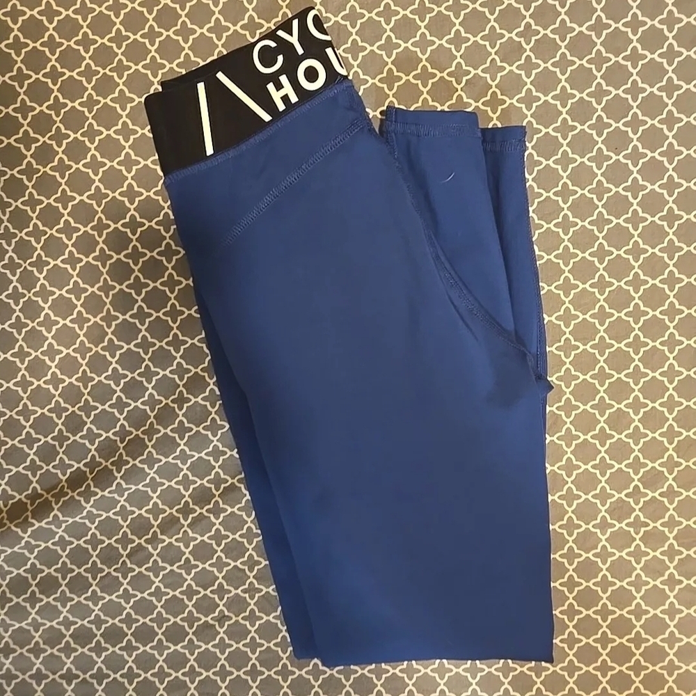 Cycle House By Marika Blue Compression Leggings with Logo Waistband